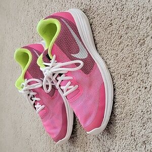 Nike Women's Pink and Lime Athletic Shoes